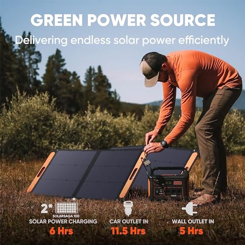 Jackery Solar Generator 1000, Explorer 1000 and 1xSolarSaga 100W Solar Panel with 3x110V/1000W AC Outlets, Solar Power Generator with Lithium Battery Pack for Outdoor RV/Van Camping & Outages - Thumbnail 2