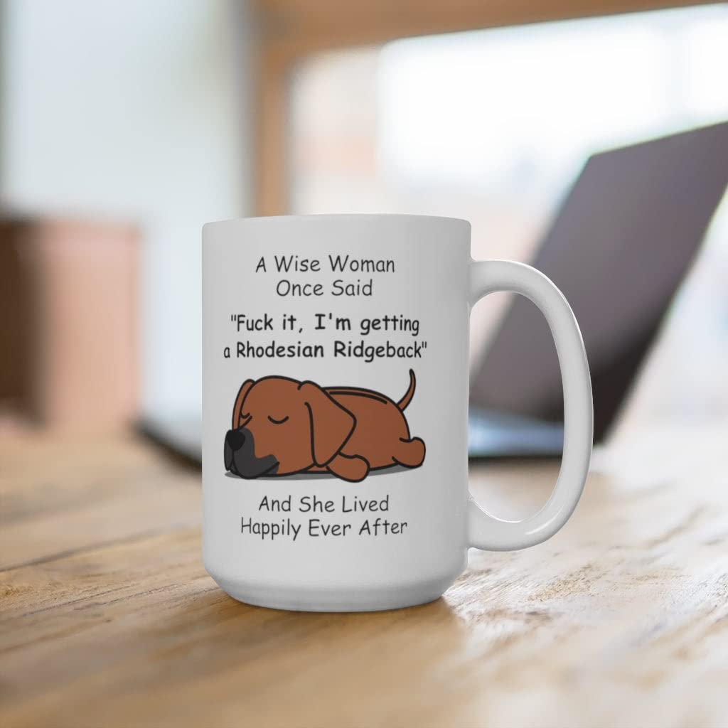Funny Rhodesian Ridgeback Mug - 15oz White Ceramic Coffee Mug Gift For Dog Mom Women Christmas 2025