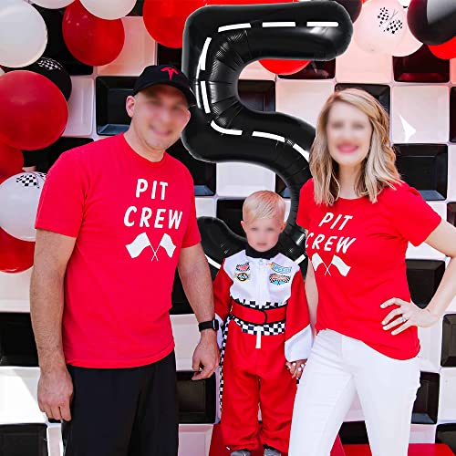 Image of TONIFUL 40 Inch Large Race Car Number 5 Balloon 5th Birthday Decorations
