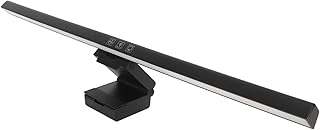 Computer Monitor Lamp, Stepless Dimmable Type C Interface Monitor Light Bar Touch Control Space Saving for Home for Computer Monitor (Black)