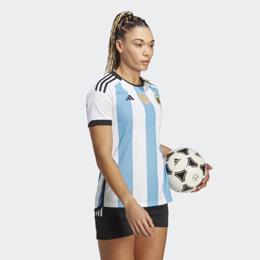 adidas Camiseta de fútbol Argentina 2022 para mujer ganadoras de 3 estrellas