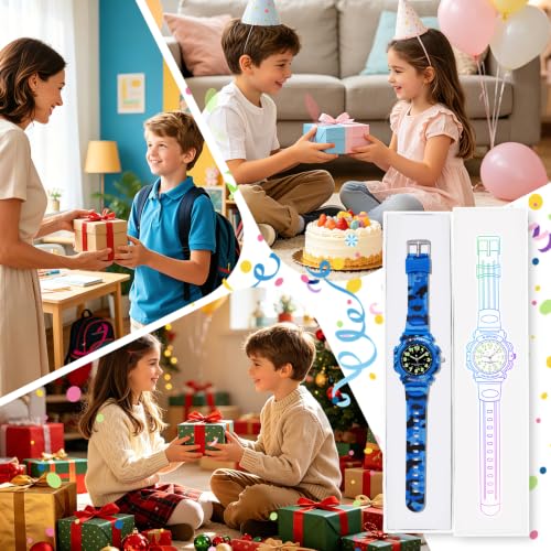 Image of CKV Kids Watch Analog Waterproof Time Teaching for Boys Girls | Acuurate Time Easy to Read with Soft TPU Band Thoughtful Present for Children age 5-15