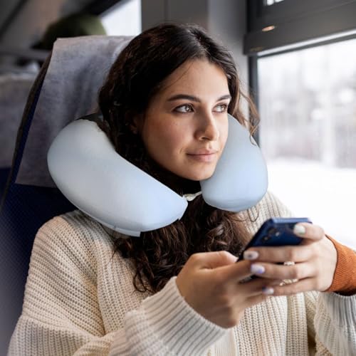 Almohada cervical de poliéster negra para viaje miniatura 6