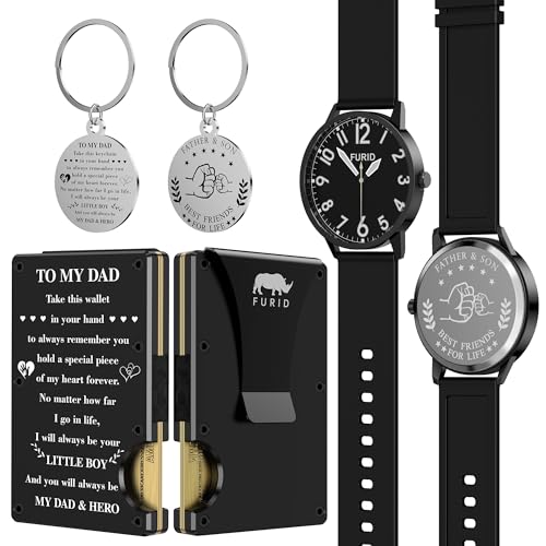 Father's Day gifts for dad From Son: Wallet & & Keychain Gift Set for Father, Men with Money Clip,Mens Gift4