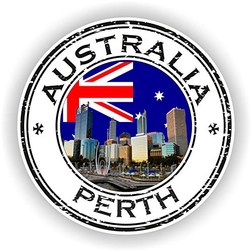 1x Perth Australia Round Vinyl Waterproof Sticker - 20cm / 7.9inches