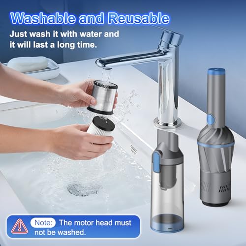 Image of Stick Handheld Vacuum Cordless, Powerful Suction with Lightweight, Portable Rechargeable with Multi-Nozzles One-Touch Empty Dust Cup, HEPA Filter Vacuum for Home Pet Hair Car Office (VA004)