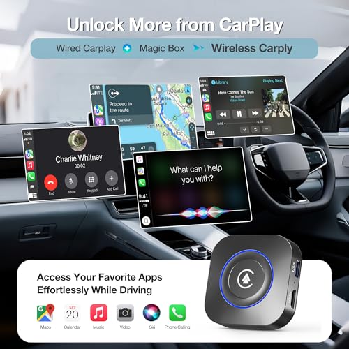 Image of Magic Box Wireless CarPlay Adapter, Upgraded CarPlay & Android Auto, Support USB Offline Media Strea*ming, Plug & Play, Watch YouTube On Car, Magic Box for Factory Wired Car Play