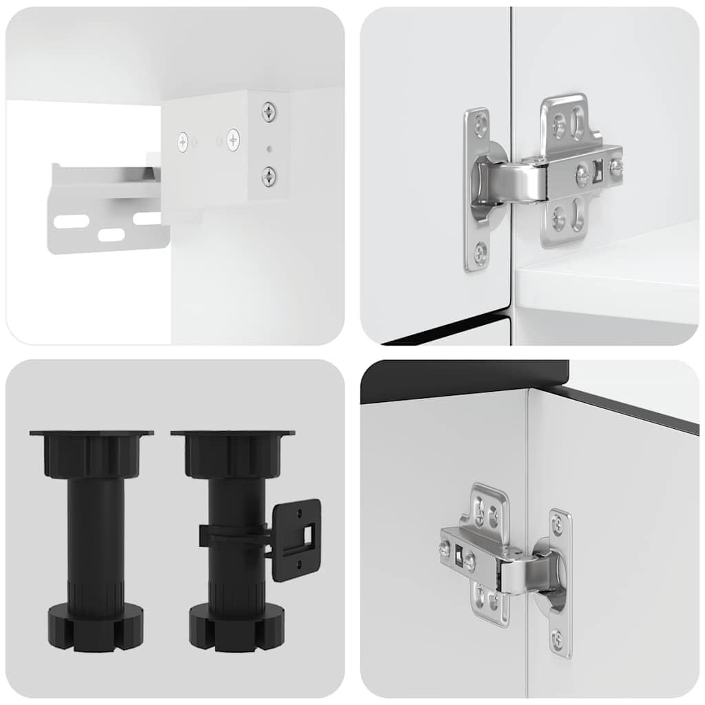 IKAYAA Mueble de Cocina 7 Piezas Kalmar, Cocinas Completas, Muebles Modulares, Armario Inferior de Fregadero, Armario Colgante para Horno Negro