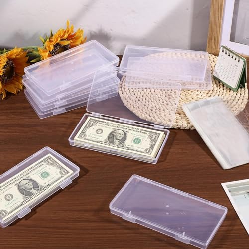12 cajas plásticas transparentes para billetes con fundas miniatura 5