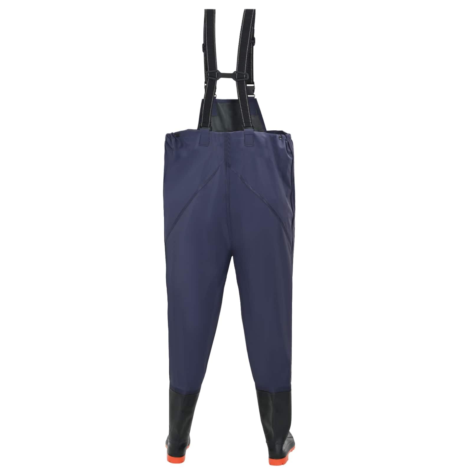 Wathose mit Stiefeln aus PVC-beschichtetem Polyester Größe 45 Blau, wasserfest und rutschfest für Angeln, Jagd, Outdoor, Teich und Fliegenfischen, atmungsaktiv und robust