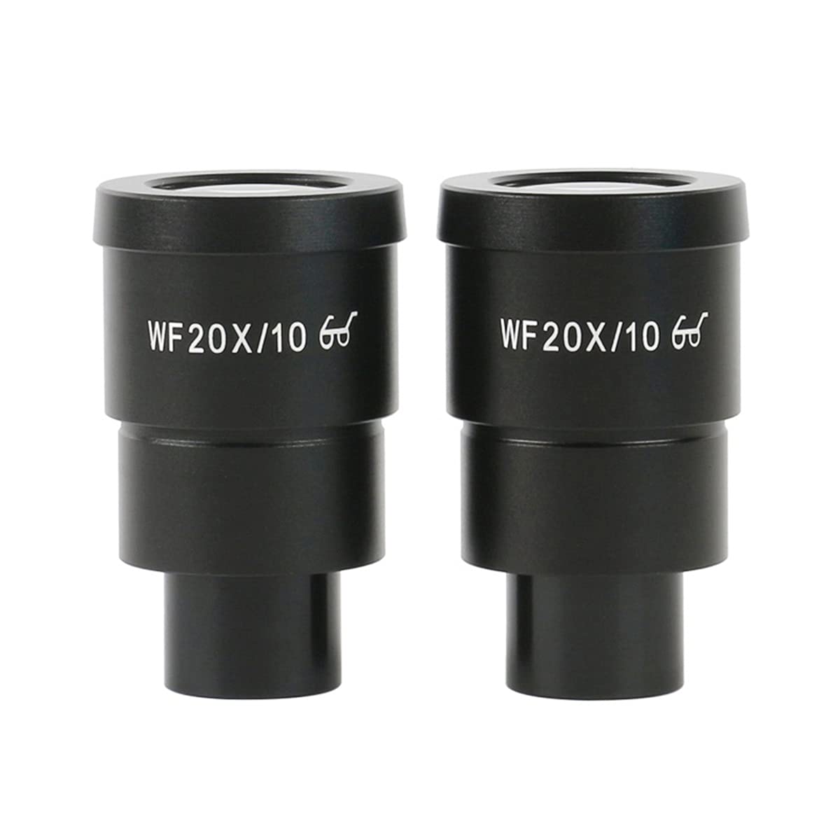 Microscope 2PCS Auxiliary Eyepiece WF5X WF10X WF15X WF20X WF25X WF30X for Stereo Binocular Trinocular Microscope(WF20X-10)