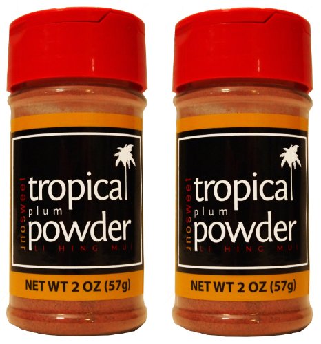 2 Bottle Pack of Kaili's Restaurant Li Hing Mui Tropical Plum Powder
