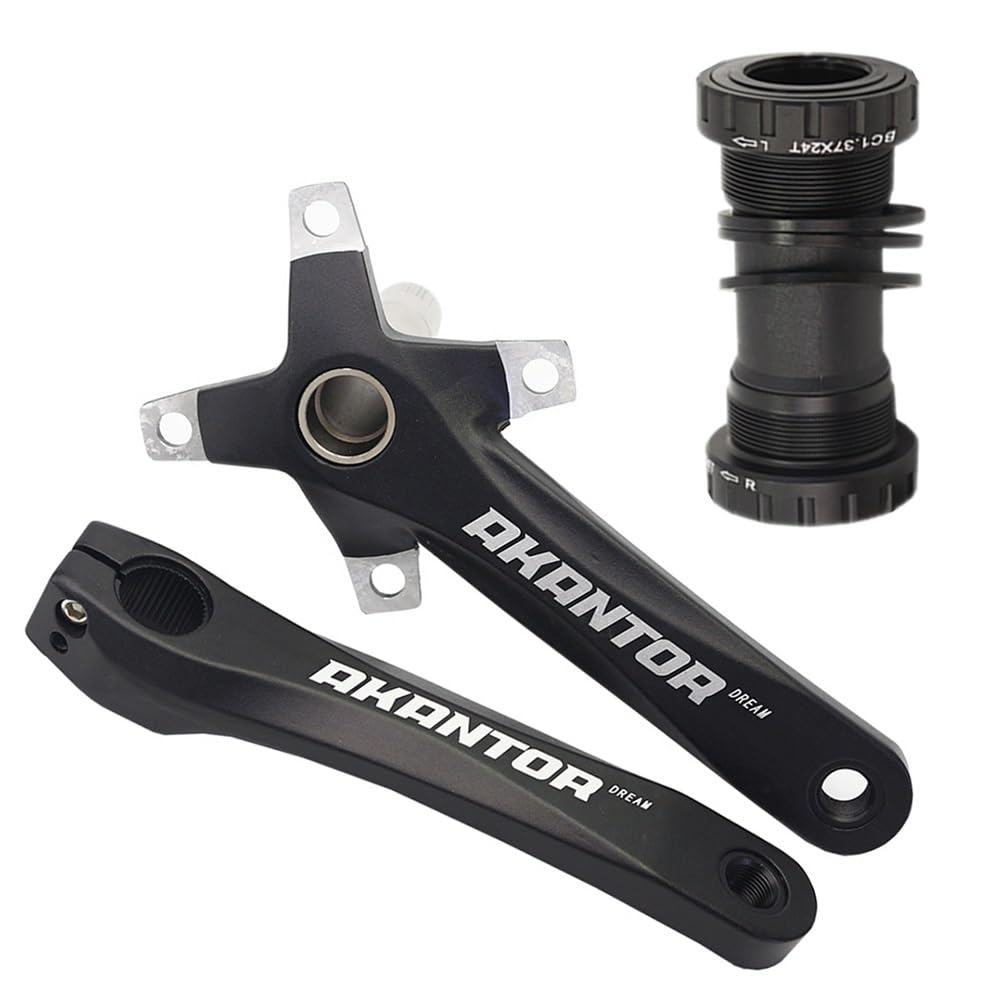 ZXGSXIOU 170mm Crankset 32T 34T 36T 38T Single Speed Chainring Mountain Bike Crank Arm Set 104BCD Road Aluminium Cranksets