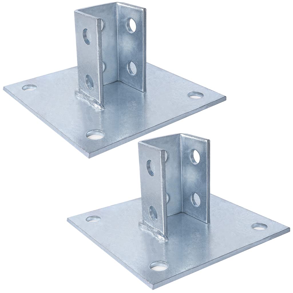 Skelang 2 Pcs Post Base, 4 Holes Square Mount for 15/8