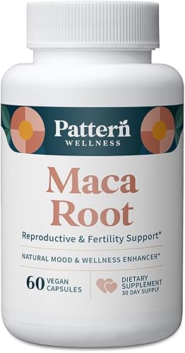 Pattern Wellness Raíz de maca para hombres y mujeres, 10,000 mg, potenciador natural del estado de ánimo y el bienestar, mezcla óptima única para la