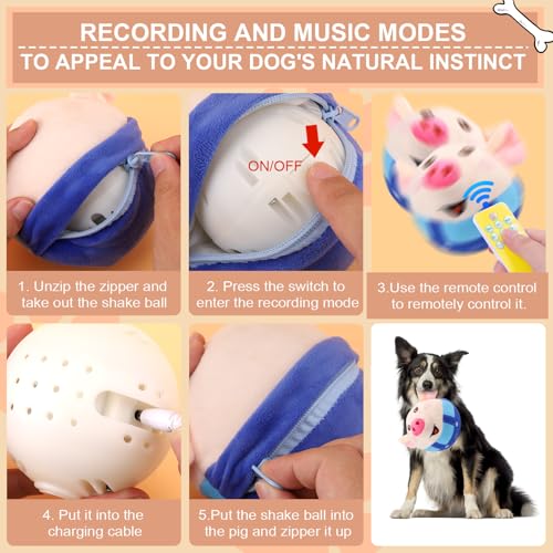 BABORUI Brinquedos interativos para cães com controle remoto, brinquedos de cachorro saltando com mo