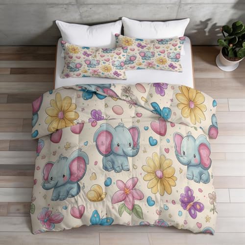 Couette légère enfant 135x200 patchwork beige crème