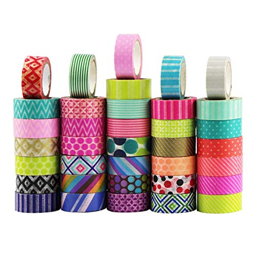 UOOOM 10 rotolo Colorati Washi Tapes Set