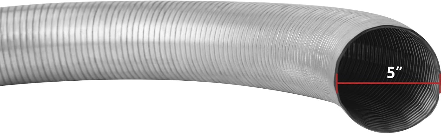 5" x 16.5" Length Universal Stainless Steel Exhaust Flex Pipe, 5 Inch Flexible Exhaust Pipe