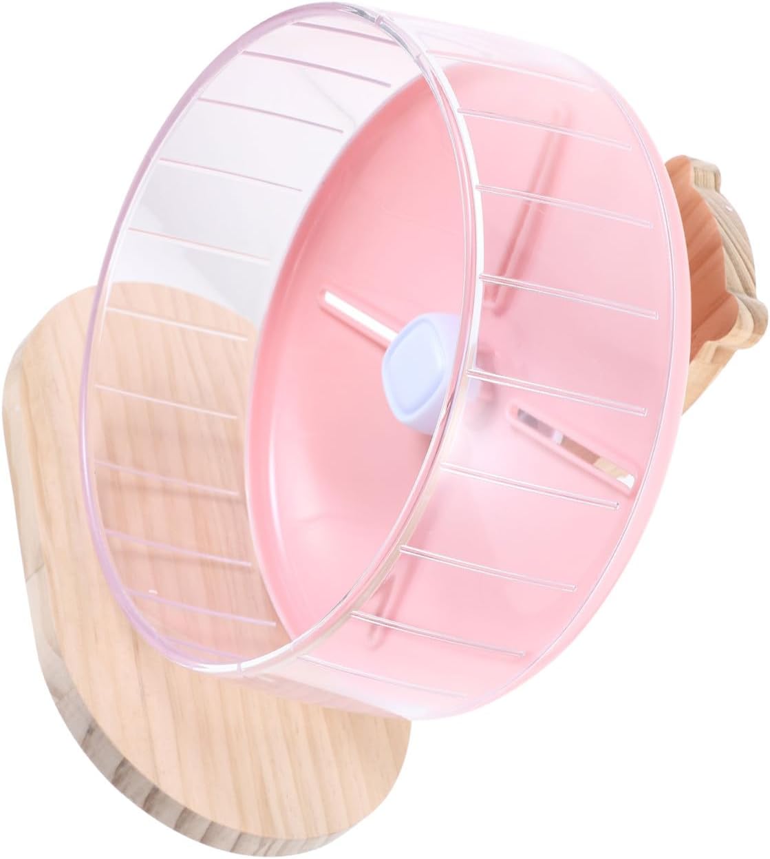 Outanaya Silent Hamster Wheel with Stand, 20cm Pink Exercise Spinner for Cage Rats, Hedgehogs, and Chinchillas, Compact Pet Activity for Small Animals