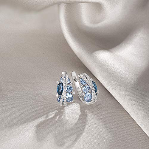 Santuzza 925 Sterling Silver Twist Dangle Earrings Cubic Zirconia Drop Earrings for Women3