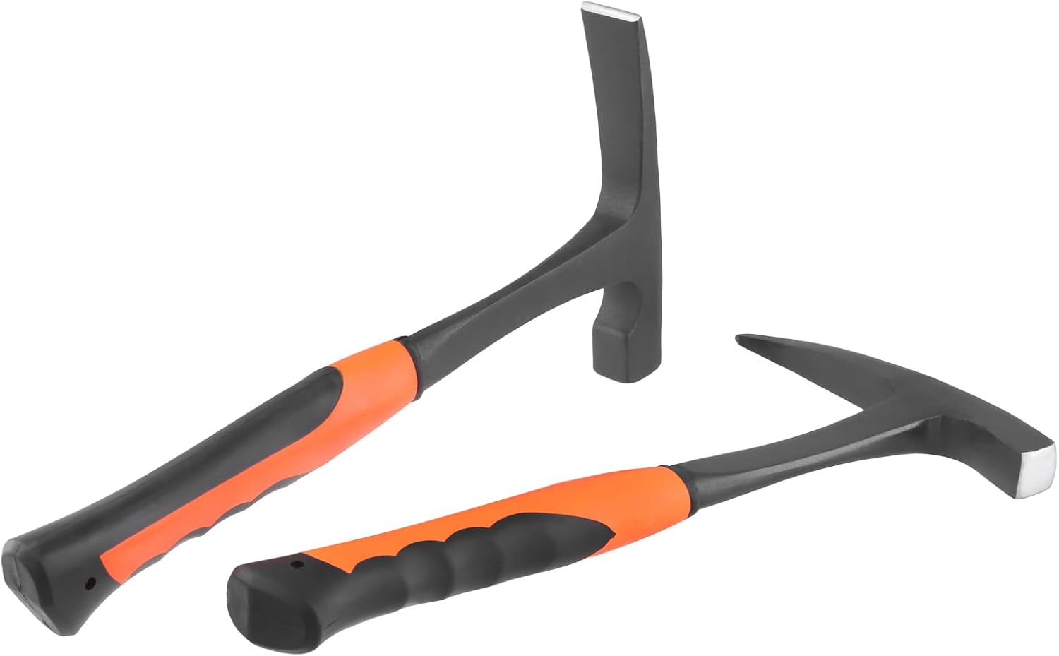 FUNSUEI 2 PCS Small Rock Pick Set, All Steel Rock Pick with Flat and Pointed Head, Non-skid Handle, 28oz, 30oz