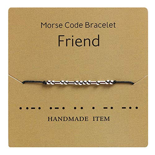 USA in Stock| Bad Ass Bracelet Morse Code Jewelry Gift for Her Sterling Silver Beads on Silk Cord Inspirational Gift for Her&His (Friend)