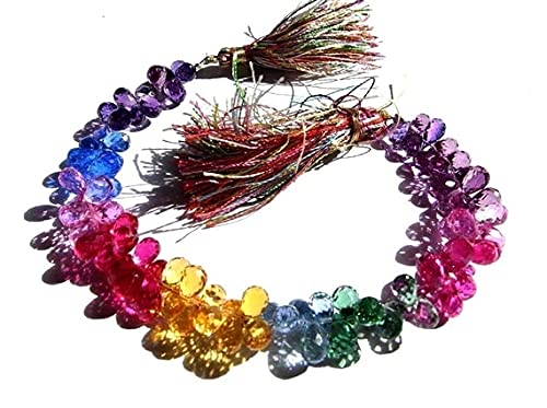Quartz corindon multicolore en gouttes facettées pour créer avec amour