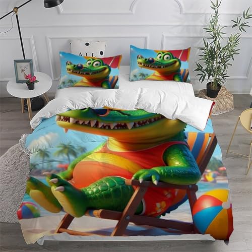 Housse de couette animaux 3D fermeture éclair pour un lit double enfant net