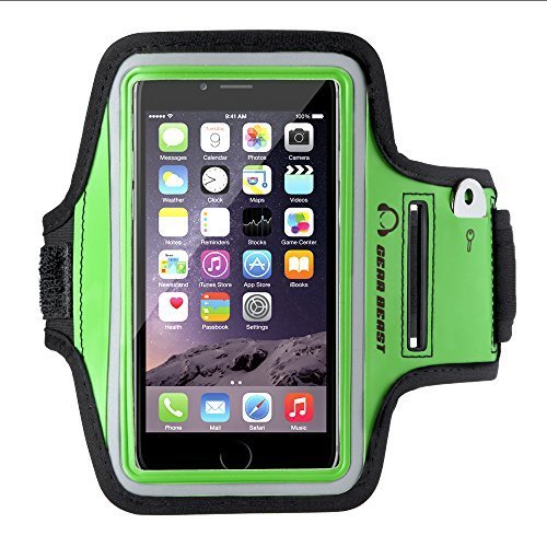 Gear Beast Sport Gym Running Armband with Key Holder and Reflective Safety Band for iPhone 6s Plus, 6 Plus, Note 5, S7 Edge, S6 Edge Plus, Motorola Moto X Pure, Droid Maxx 2, Droid Turbo 2, HTC One M9