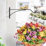 11 Inch 2 Pack Outdoor Plant Hanging Hooks for Wall:Metal Bracket for Hanging Baskets, Bird Feeders, Wind Chimes, Flower Baskets, Yoga Mat, Lanterns, Black