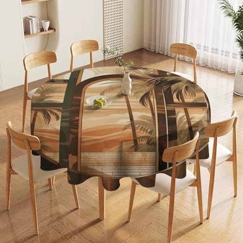 Nappe de table ronde anti-tache imperméable pour protéger vos repas