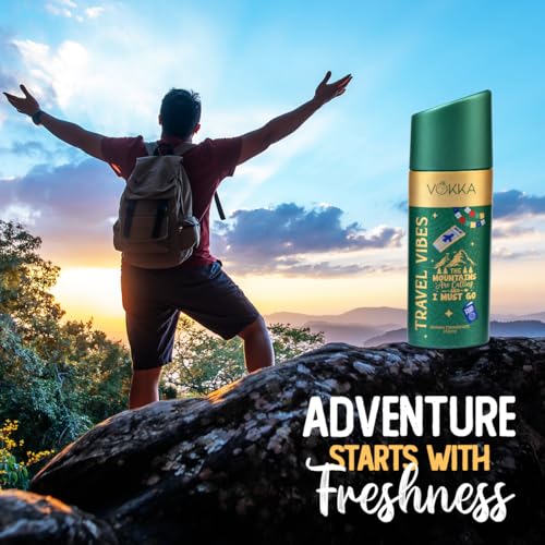 Image of Vokka Vibes Deodorant Body Spray Combo Pack 300ml - 150ml x 2 | Office & Travel Vibes | Unisex Long Lasting Deo | Fresh Fragrance for Office & Travel | Daily Use Perfume Bodyspray for Men & Women