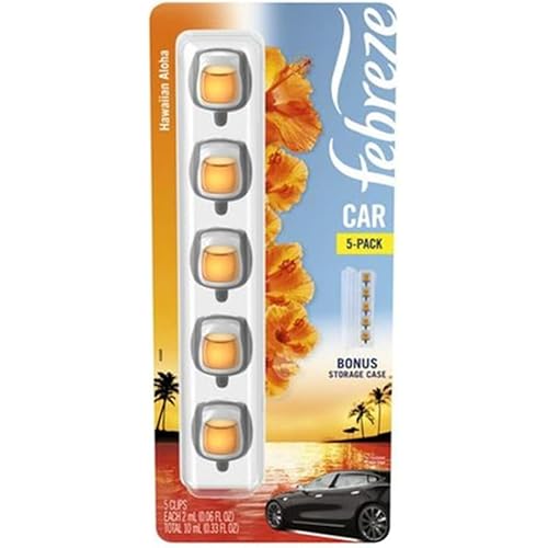 Febreze Air Freshener Car Vent Clips, Hawaiian Aloha (5 Count)