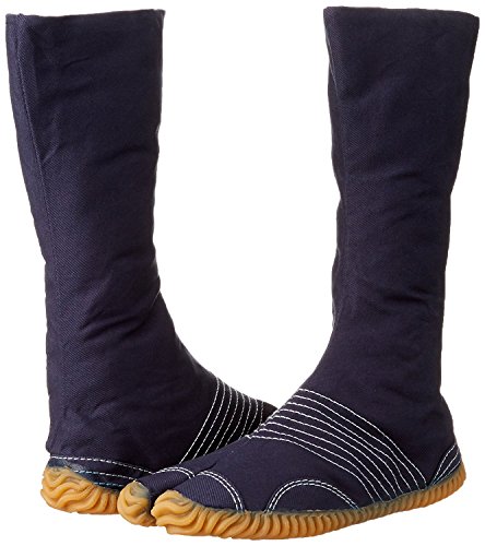 Marugo Jog Jikatabi Japanese Tabi Shoes Navy white stitching with 12 Clips2