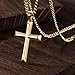 USESMTLE Mens Cross Necklaces Gold Cross Necklace for Men 14K Gold Cross Chain for Men Paired with 4.3mm Cuban Link Chain for Men Dainty Gold Crosses Pendant Necklace for Mens Necklaces 22in