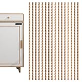 Fatiya 16 moulures décoratives en bois perlé 3D, bandes de perles en bois demi rondes beiges 40cm, pour cadres, meubles, miroirs, murs, portes, placards (Beige)