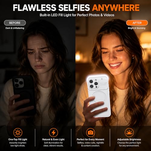 Coque iPhone 16 Pro Max protégeant la vie privée avec éclairage selfie intégré - 2