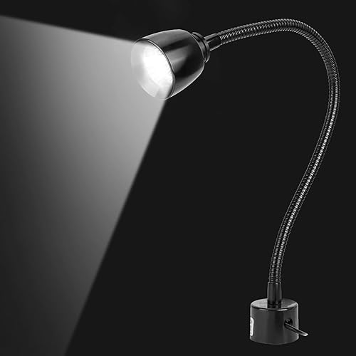Luz de trabajo LED de metal, lámpara de cuello de cisne flexible, base magnética adsorbible, lámparas de herramienta Hine para punzonado CNC,