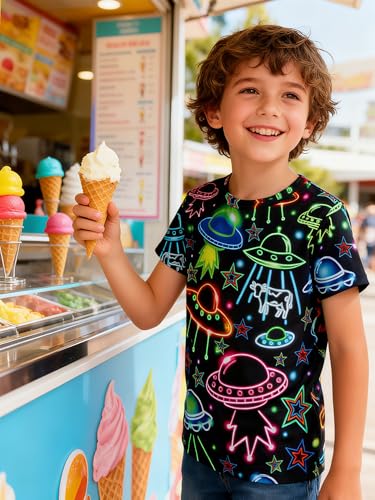 Image of uideazone Tshirts for Boys Kids Short Sleeve T-Shirt 3D Graphic Tee Shirts Tops Clothes 4-16 Years