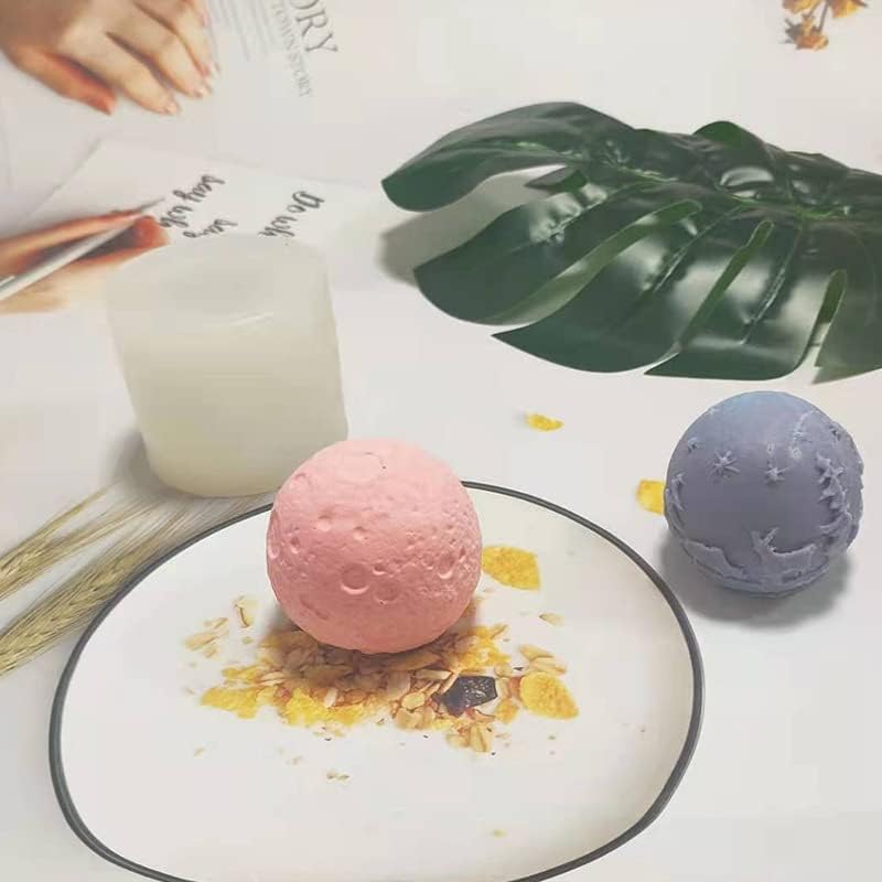 Miniatura 6 de Cestony Moldes de silicona para velas en forma de luna para hacer velas de resina para aromaterapia, velas de cera y jabón, muestras de flores,