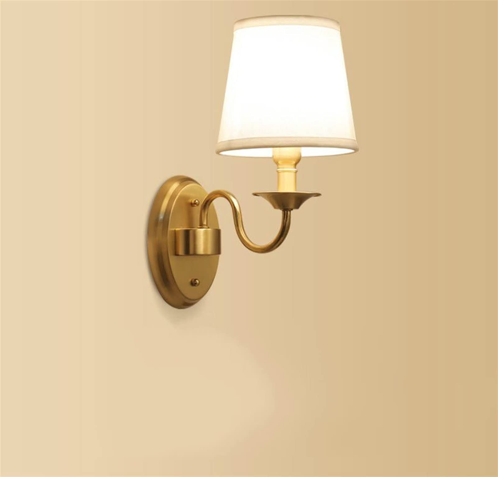 ZTCHSENZT Wall Sconces, Modern Wall Sconce, All-Copper Wall Lamp Bedroom Bedside Lamp European Lamp Modern Simple Corridor Wall Lamp,S