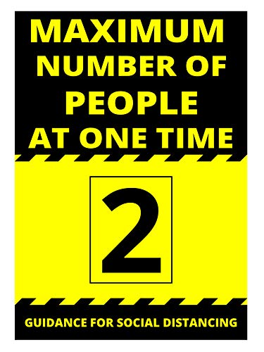 A4 Size Maximum People 2 At One Time Social Distancing Self Adhesive Vinyl Wall Stickers (2, Yellow)