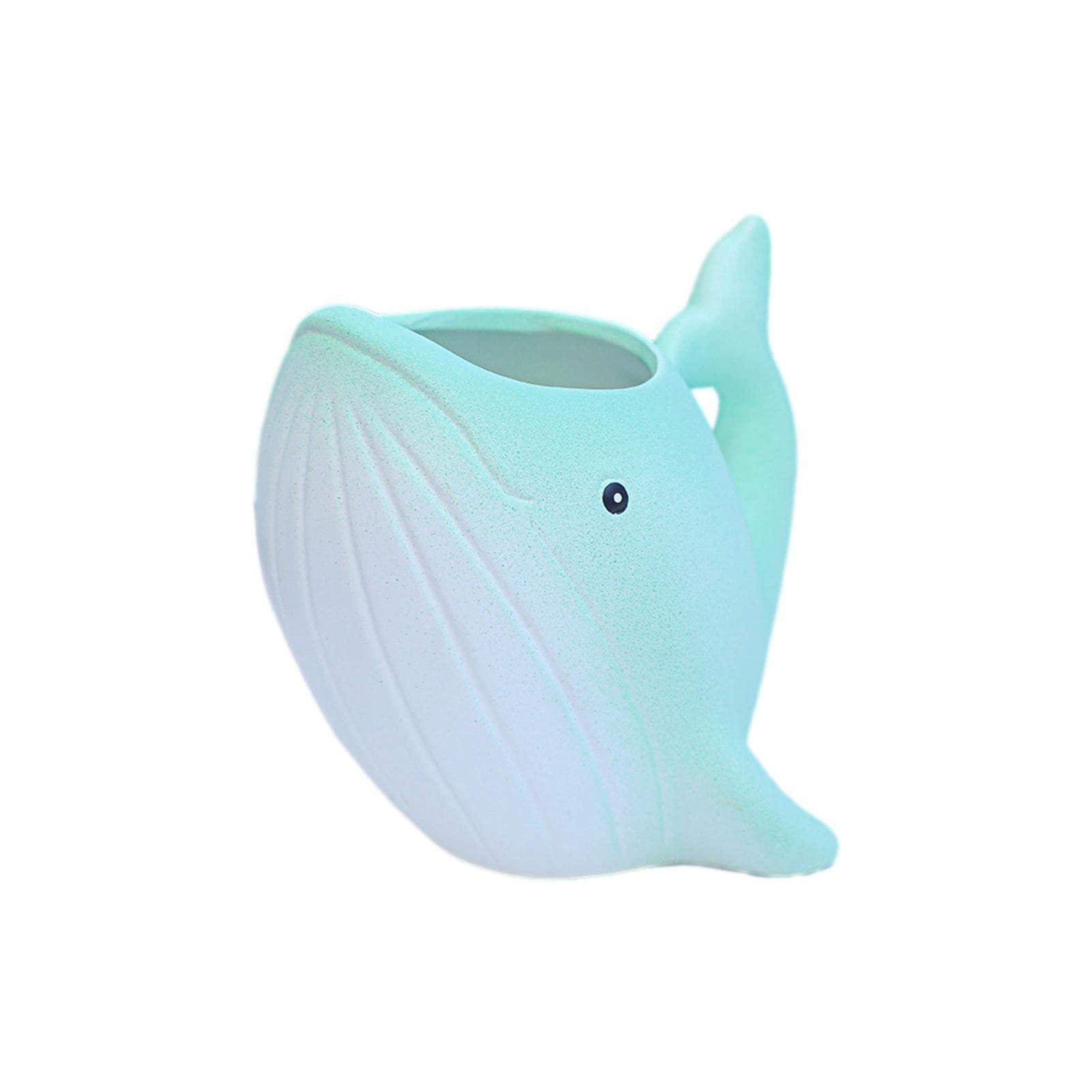 Rianpesn F Whale Lower Pot - Cute Ceramic Whale Succulent Pots | Air Plant Pot Window Box Decorative Container Animal Planter, Indoor Plant Pots