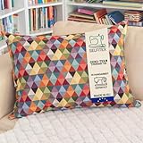 Selfitex Buntes Couchkissen XXL 60x80 cm, Sofakissen mit Füllung und Bezug, kuschelweiches Lesekissen, dekoratives Fernsehkissen, Deko- und Kopfkissen, Rückenkissen (Dreieck)