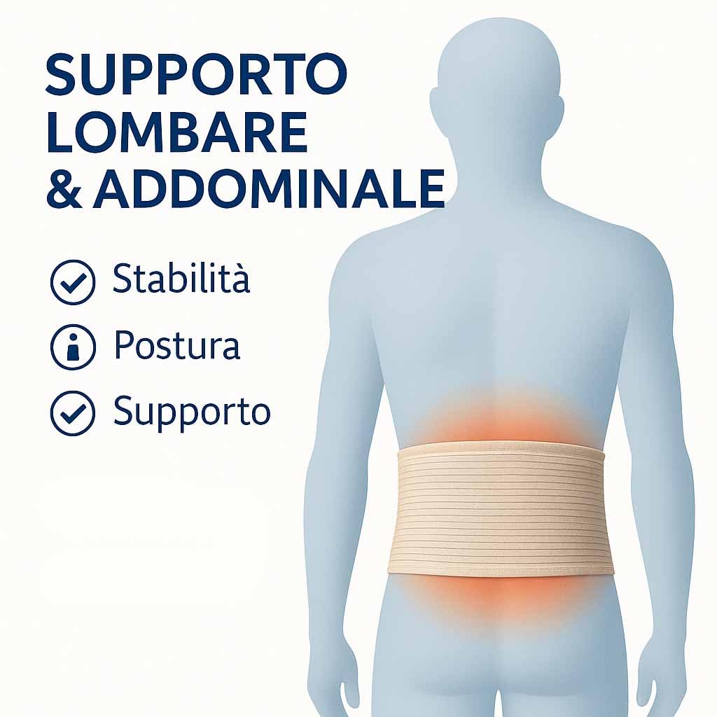 eMMe SQUARE Fascia Lombare Termica in Lana e Cotone, Supporto Schiena e Addome, Traspirante ed Elastica, Made in Italy, per Dolori Lombari e Muscolari, 29 cm di altezza (Bianco, XL)