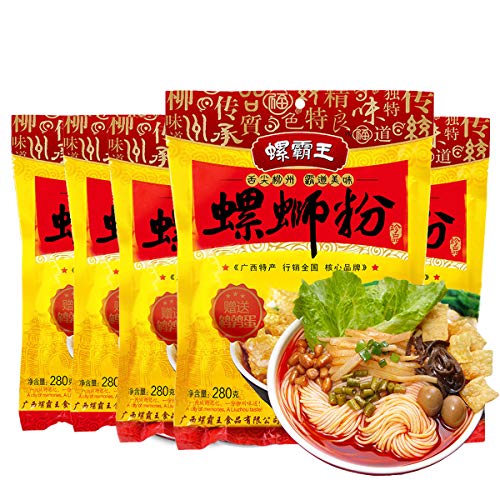 螺霸王螺蛳粉【5点セット】280g×5袋 中華食材 広西省特産名物 柳州螺蛳粉 インスタント麺 好吃的速食米粉 方便面 米线 ルオスーフエン 劉州カタツムリ麺