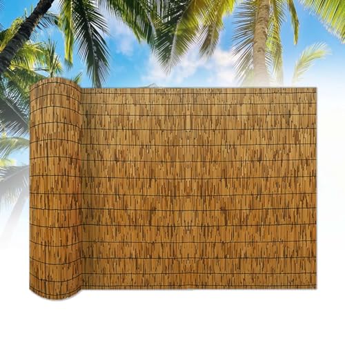 Brown Natural Reed Fencing Rolls Balcony Fencing Covering Privacy Screen Cover Garden Wall Backyard...