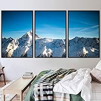 3 Piece Framed Canvas Wall Art Snow Mountain Canvas Prints Home Artwork Decoration for Living Room,Bedroom - 16