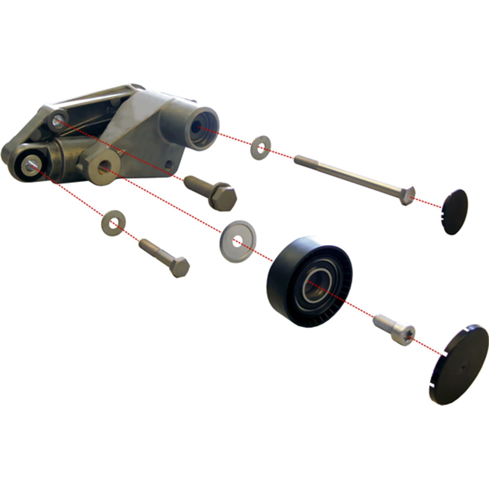 INA 533 0097 10 Tenditore cinghia servizi con leva con supporto con materiale di fissaggio/montaggio